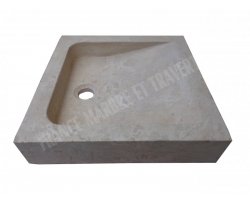 Travertin Beige Carré Vasque 40x40 cm Adouci 2