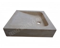 Travertin Beige Carré Vasque 40x40 cm Adouci 2