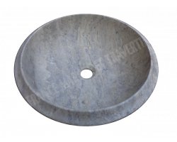 Travertin Silver Vasque Bol Bord Motif Strié 2