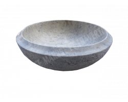 Travertin Silver Vasque Bol Bord Motif Strié 2