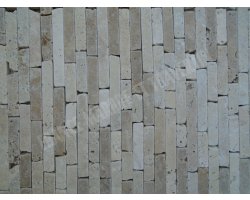 Travertin Beige & Noce Mosaïque Bâtonnet Antique 2