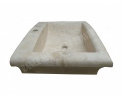 Travertin Beige Évier 56x42 15 cm Adouci 2