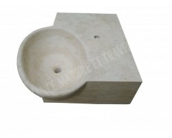 Travertin Beige Évier Spécial 77x63 20 cm Adouci 2