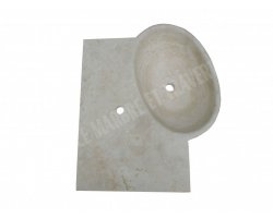 Travertin Beige Évier Spécial 77x63 20 cm Adouci 2