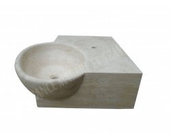 Travertin Beige Évier Spécial 77x63 20 cm Adouci 2