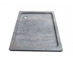 Travertin Silver Bac À Douche 100x90 cm Adouci 2