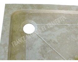 Travertin Beige Bac À Douche 80x80 cm Adouci 2