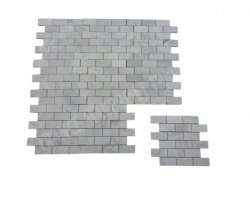 Marbre Blanc Carrara Turque Mosaïque 4,8x10 cm Poli 2