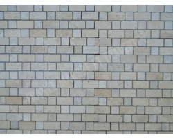 Travertin Beige & Silver Mosaïque Bordeaux 2  2