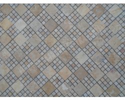 Travertin Jaune & Beige Mosaïque Monaco Antique 2