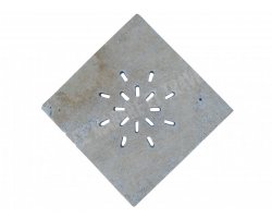 Travertin Beige Siphon Soleil Rainure 28x28 cm 2