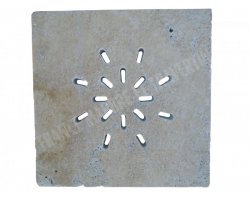 Travertin Beige Siphon Soleil Rainure 28x28 cm 2