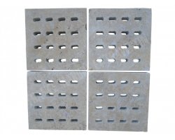 Travertin Beige Siphon Petit Ovale 18x18 cm 2