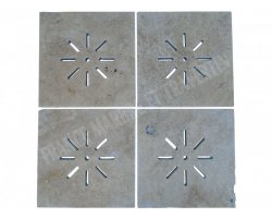 Travertin Beige Siphon Soleil 28x28 cm 2