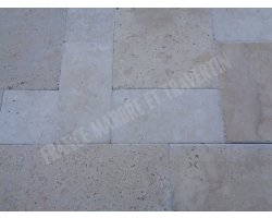 Travertin Beige Clair Opus Romain 1,2 cm Brossé 2