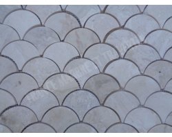 Marbre Beige Arabesque Mosaïque Shell Poli 2