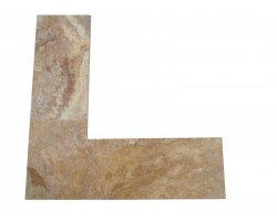 Travertin Jaune 3A Margelle Rentrant 40x40 3 Droit 2