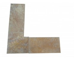 Travertin Jaune 3A Margelle Rentrant 40x40 3 Arrondi 2