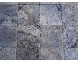 Travertin Silver 20x20 1,2 cm Brossé 2