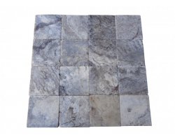 Travertin Silver 20x20 1,2 cm Brossé 2