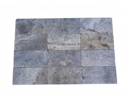 Travertin Gris Silver 20,3x40,6x1,2 cm Brossé