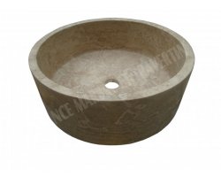 Travertin Walnut Vasque Cylindre Adouci 2
