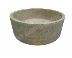 Travertin Walnut Vasque Cylindre Adouci 2