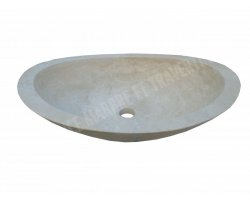 Travertin Beige Vasque Ovale 50x40 cm Adouci 2