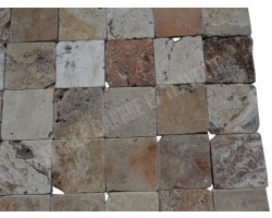 Travertin Jaune Valencia Scabas 10x10 cm Antique 2