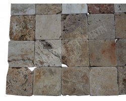 Travertin Jaune Valencia Scabas 10x10 cm Antique 2