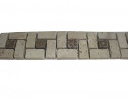 Travertin Frise Beige & Noce Petit Target 30x5 cm 2