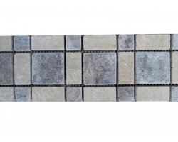Travertin Frise Silver & Beige Carré 30x10 cm 2