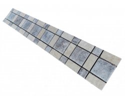 Travertin Frise Silver & Beige Carré 30x10 cm 2