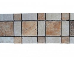 Travertin Frise Jaune & Beige Carré 30x10 cm 2