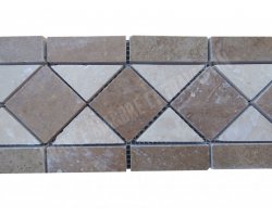 Travertin Frise Noce & Beige Adouci 28,5x12 cm 2