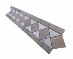 Travertin Frise Noce & Beige Adouci 28,5x12 cm 2