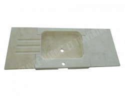 Travertin Beige Évier 100x50 10 cm 2 Tablettes 2
