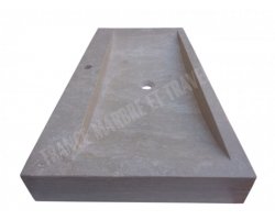 Travertin Beige Évier 1 Bac 100x50 10 cm Adouci 2