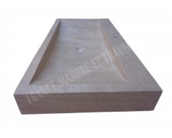 Travertin Beige Évier 1 Bac 100x50 10 cm Adouci 2
