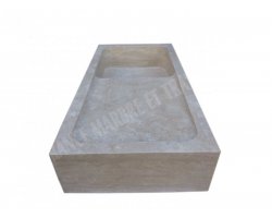 Travertin Beige Évier 1 Bac 90x46 18 cm Adouci 2