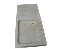 Travertin Beige Évier 100x50 10 cm Adouci 2