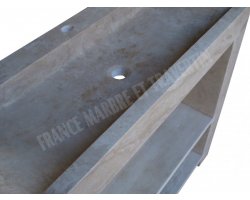 Travertin Beige Évier Meuble 2 Étagères Adouci 2