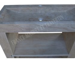 Travertin Beige Évier Meuble 2 Étagères Adouci 2