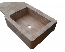 Travertin Beige Évier Égouttoir 70x60 20 cm 2