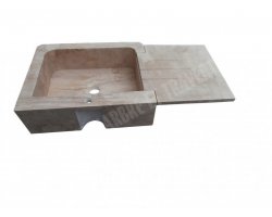 Travertin Beige Évier Égouttoir 70x60 20 cm 2