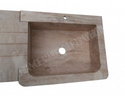Travertin Beige Évier Égouttoir 70x60 20 cm 2