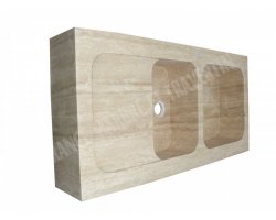 Travertin Beige Veine Évier 120x60 20 cm Adouci 2