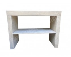 Travertin Beige Évier Meuble 2 Bacs Adouci 2