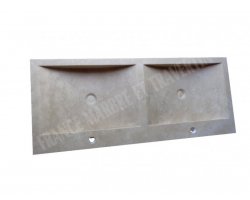 Travertin Beige Évier Meuble 2 Bacs Adouci 2