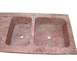 Travertin Rose Évier 120x60 20 cm Adouci 2